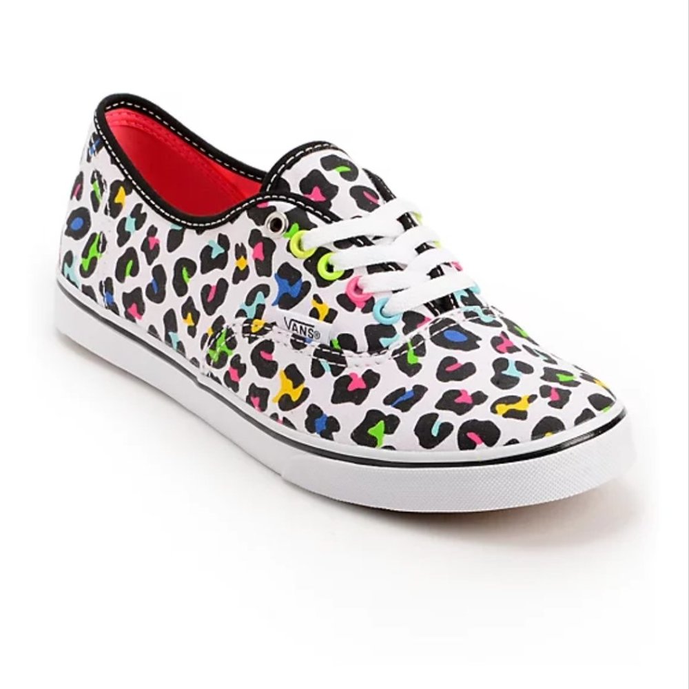 Vans Lo Pro White Leopard Shoes Size 9.5 Women's or 8 men's